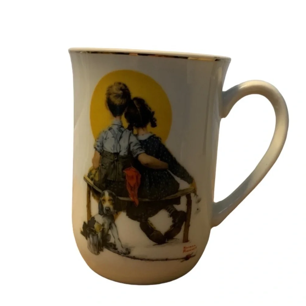 SET of 2 -1936 The Saturday evening post Coffee Mug/Cup Norman Rockwell